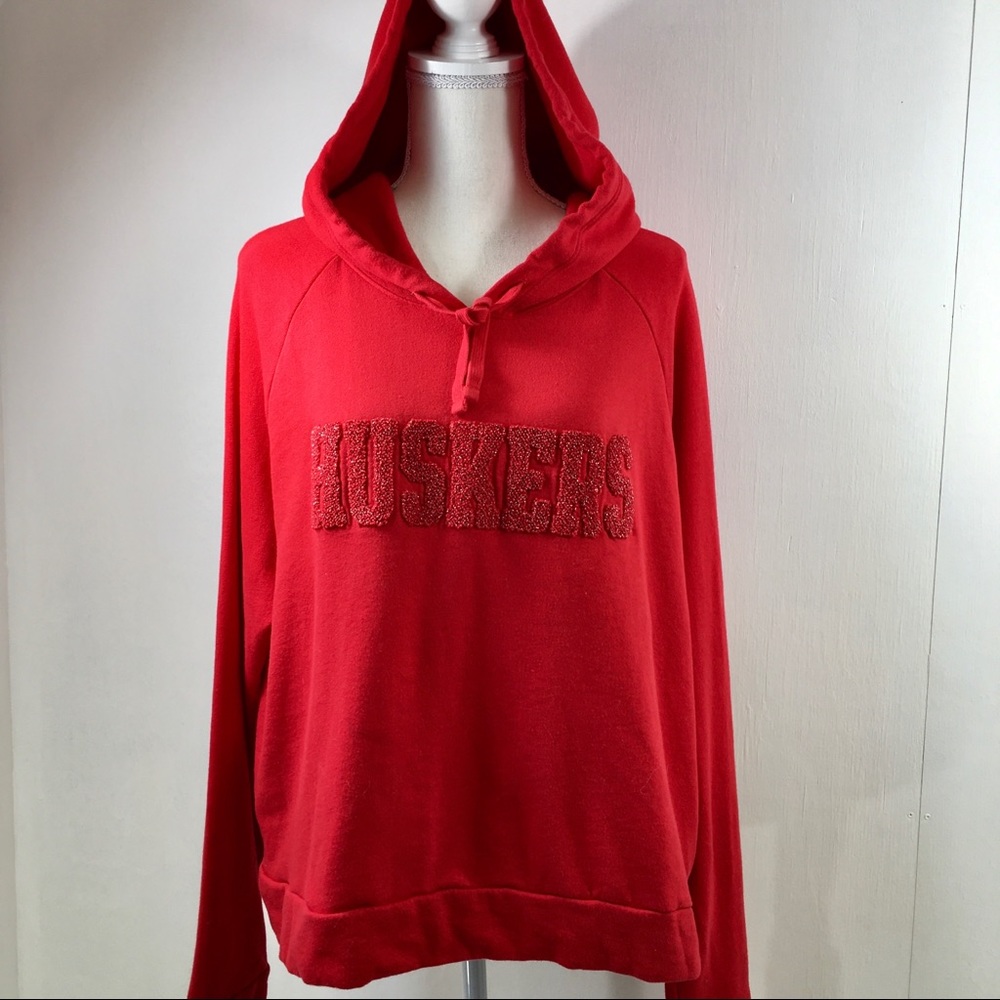 Pink Victoria’s Secret Red Fleeced Hoodie. L